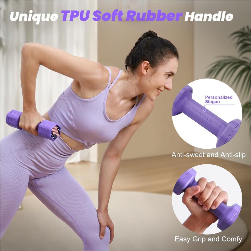 Zempox Adjustable Dumbbell Set of 2, 4 in 1 Hand Weights for Women at Home, 5 lb Weights Dumbbells set of 2, Each 2lb 3lb 4lb 5lb with TPU Soft Rubber Handle for Home Gym Exercise Training - Image 5